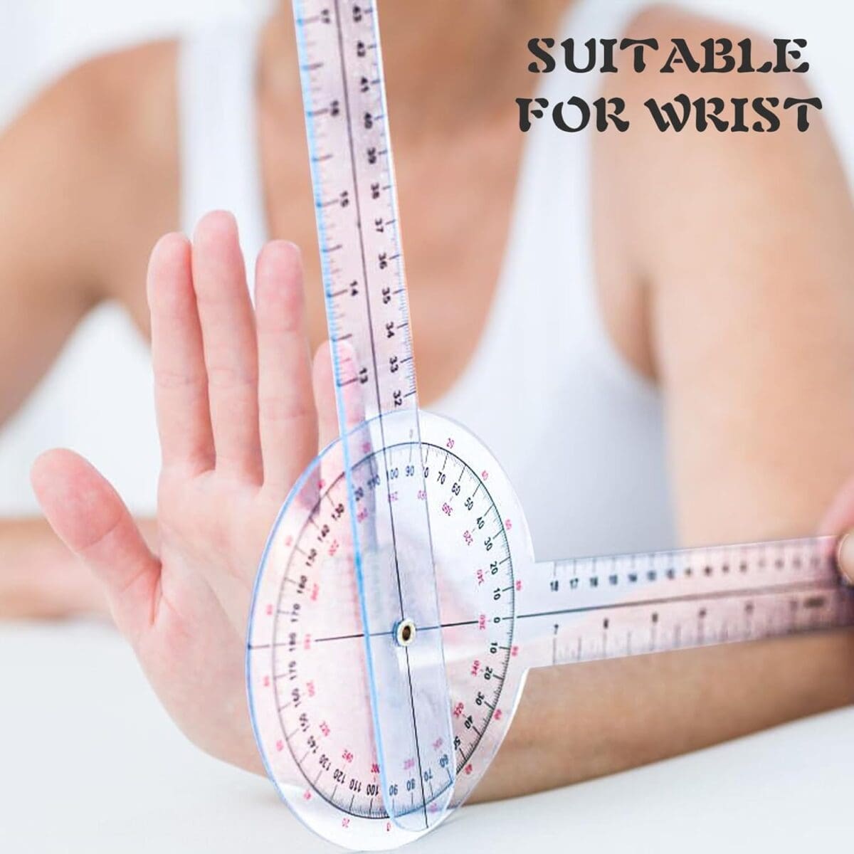 A2Z Scilab 8" Plastic Spinal Goniometer – 360 Degree ISOM Physical Therapy Angle Ruler, Transparent, For ROM Measurement