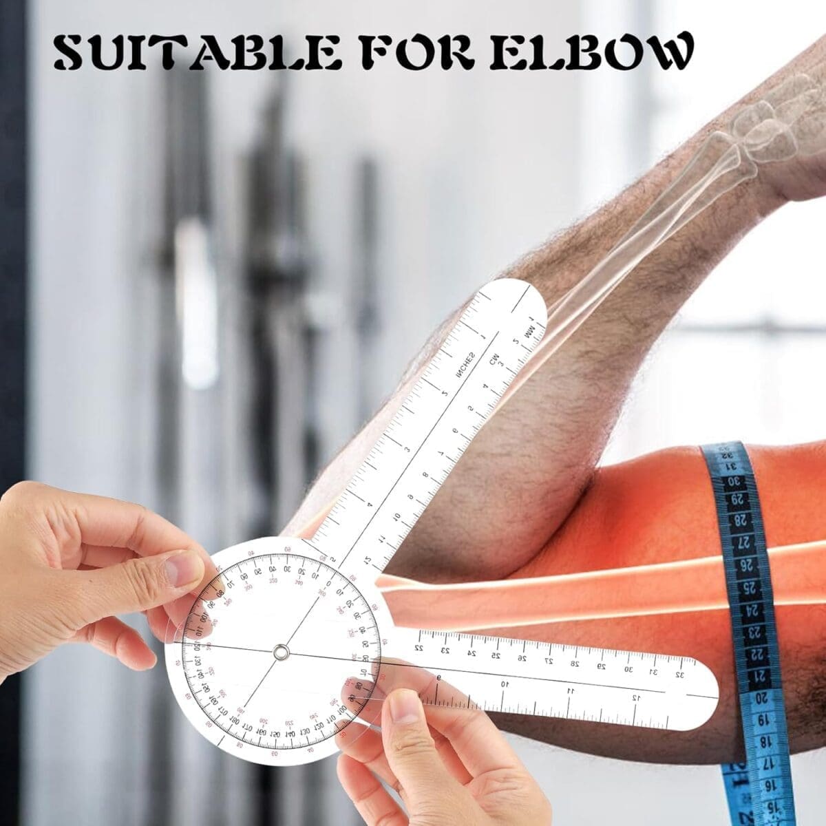Baseline Plastic Goniometer - 360 Degree Head - 8 inch Arms
